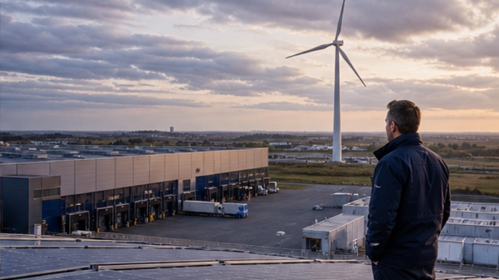 Site professionnel combinant toiture solaire et activité industrielle